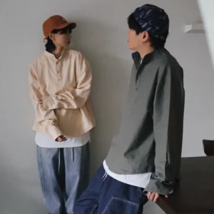 NV13 貳玖製造棉麻中山領開襟襯衫