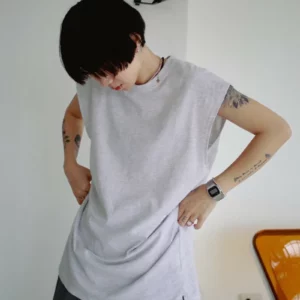 貳玖製造_ 素面棉質削肩背心