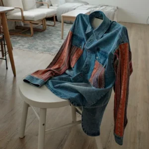 貳玖製造_ 日系復古拼布牛仔襯衫