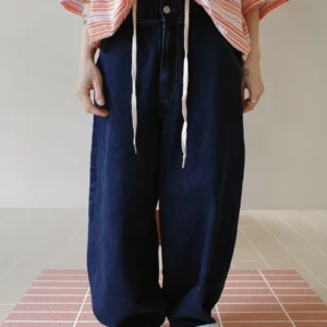 APR11 貳玖製造原色反摺單寧直筒褲