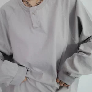 SP03 貳玖製造單扣亨利領長袖衛衣