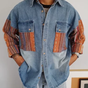 SP01 貳玖製造日系復古拼布牛仔襯衫