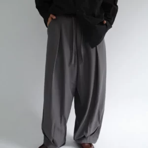 LC03 貳玖製造_ 高磅垂墜壓褶西裝寬褲