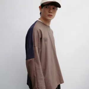 BE09 貳玖製造雙色拼接素面衛衣