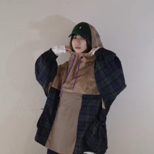 BE29 貳玖製造渲染格紋拼接衝鋒衣