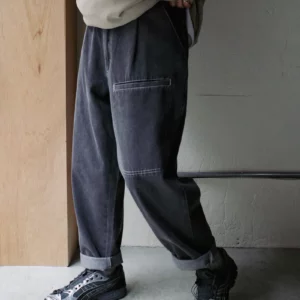 BE22 貳玖製造單邊口袋錐形寬褲