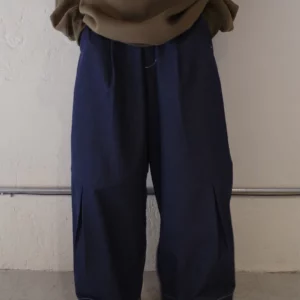 BE27 貳玖製造側壓褶牛仔寬褲